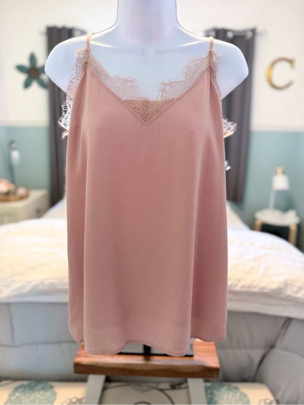 NWOT white birch Blush Lace-Trim Camisole